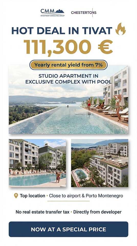 Moderne Apartments mit Blick ins Grüne nahe Tivat